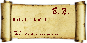 Balajti Noémi névjegykártya
